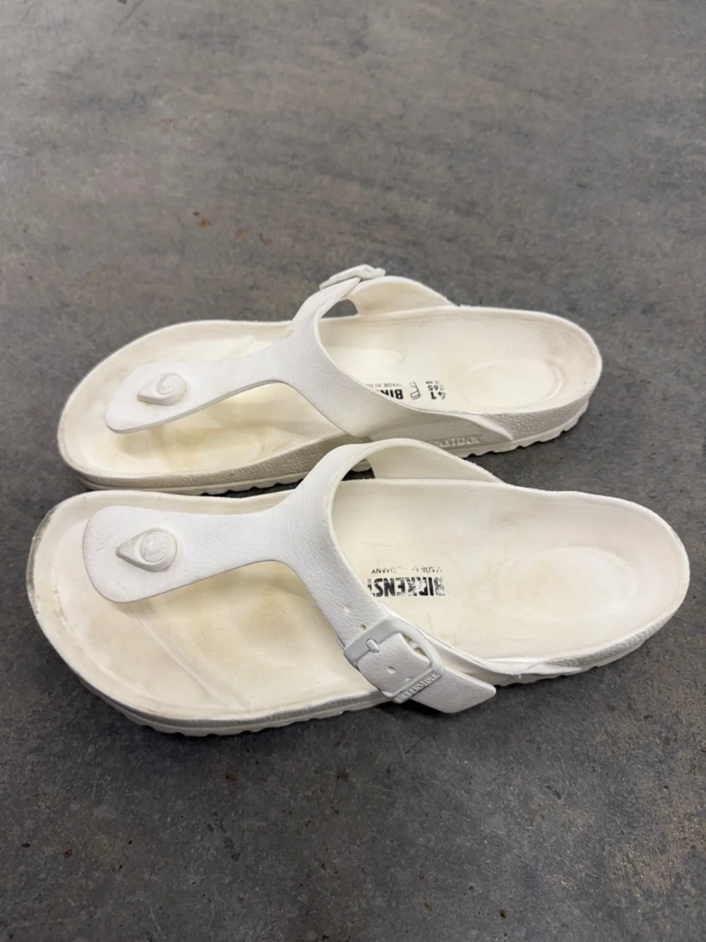 Birkenstock White T-Strap Toe-Post Sandals